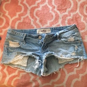 Hollister jean short shorts- Lace pockets
